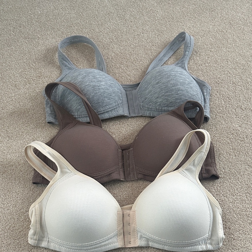 Women's Intimates Set - Gray, Brown, and Cream Bras